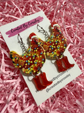 Load image into Gallery viewer, Christmas Chicken Charm Earrings
