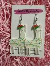 Load image into Gallery viewer, Christmas Llama Charm Earrings
