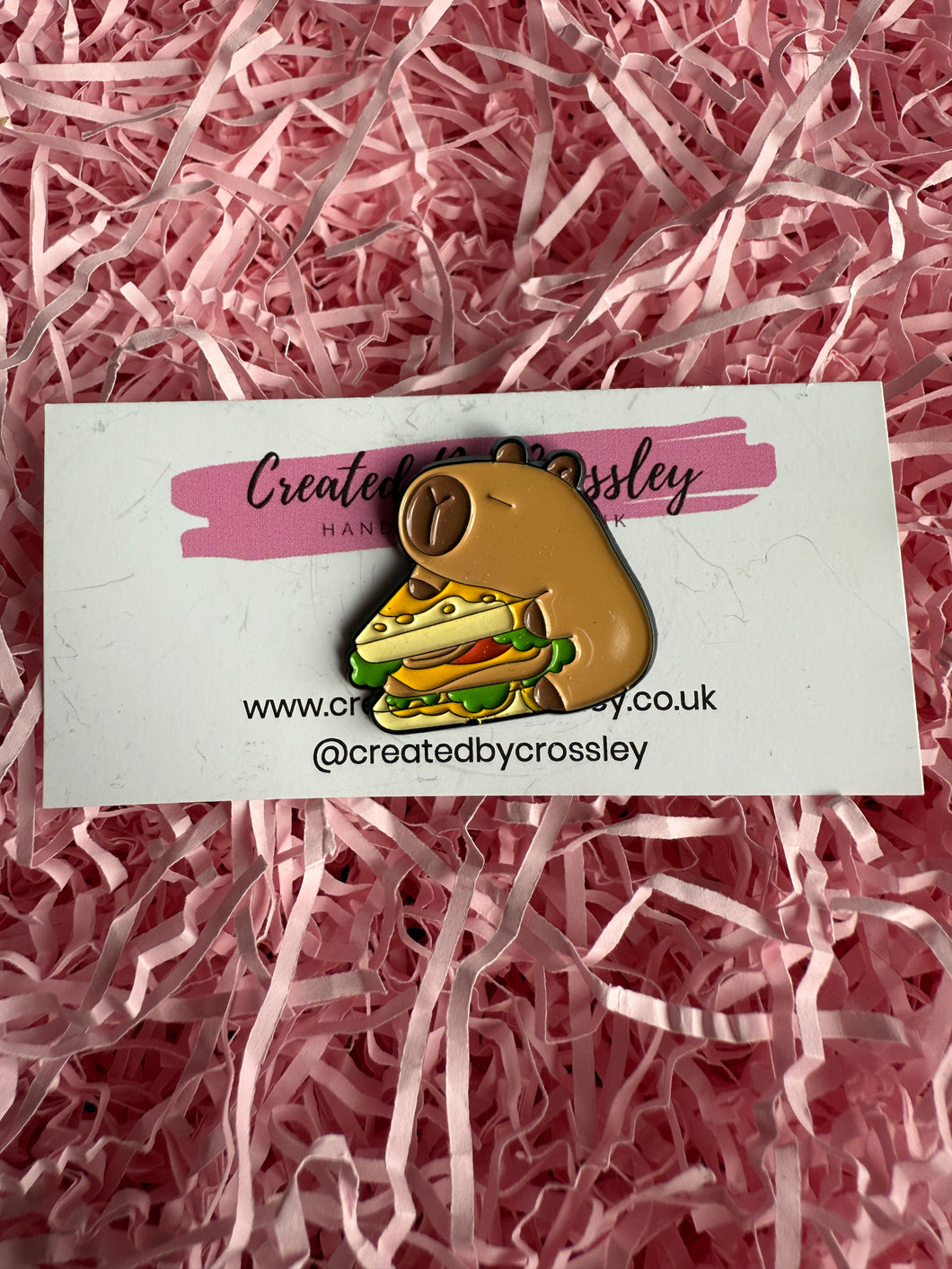 Sandwich Capybara Pin Badge