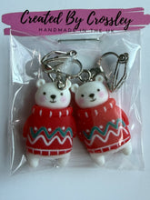 Load image into Gallery viewer, Polar Bear Clip On Earrings
