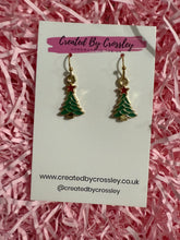Load image into Gallery viewer, Christmas Tree Charm Earrings
