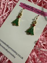 Load image into Gallery viewer, Christmas Tree Charm Earrings
