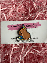 Load image into Gallery viewer, Birthday Capybara Pin Badge
