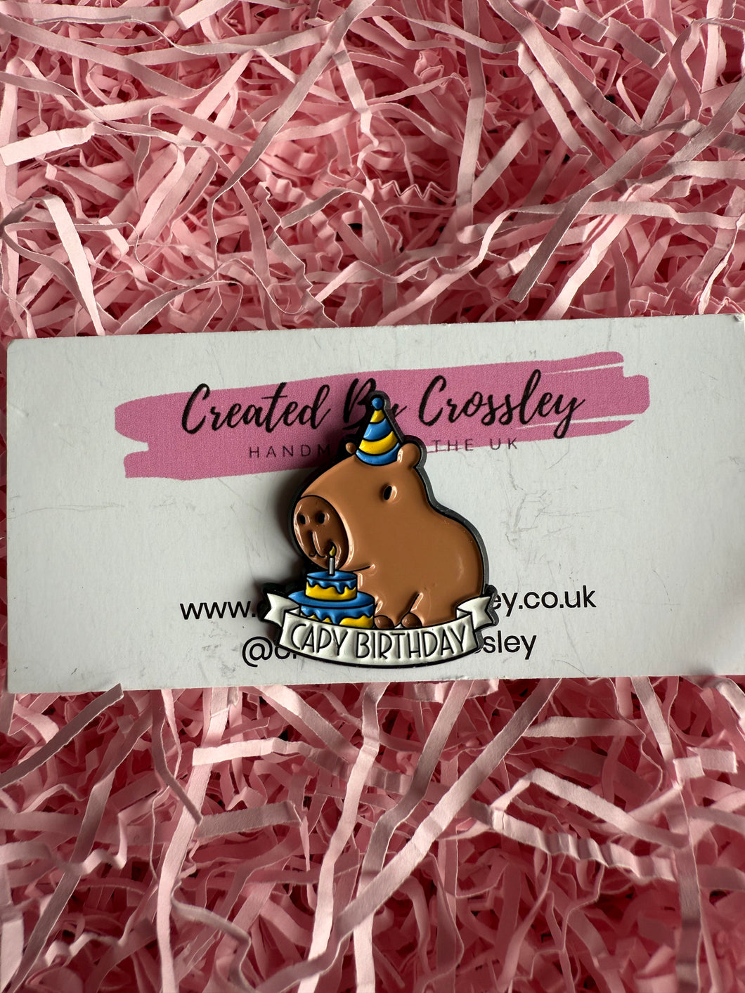 Birthday Capybara Pin Badge
