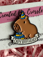 Load image into Gallery viewer, Birthday Capybara Pin Badge
