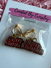 Load image into Gallery viewer, “Merry Christmas” Clip On Earrings
