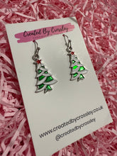 Load image into Gallery viewer, Christmas Tree Charm Earrings
