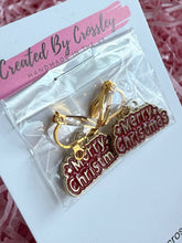 Load image into Gallery viewer, “Merry Christmas” Clip On Earrings
