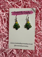 Load image into Gallery viewer, Christmas Tree Charm Earrings
