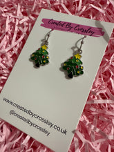 Load image into Gallery viewer, Christmas Tree Charm Earrings
