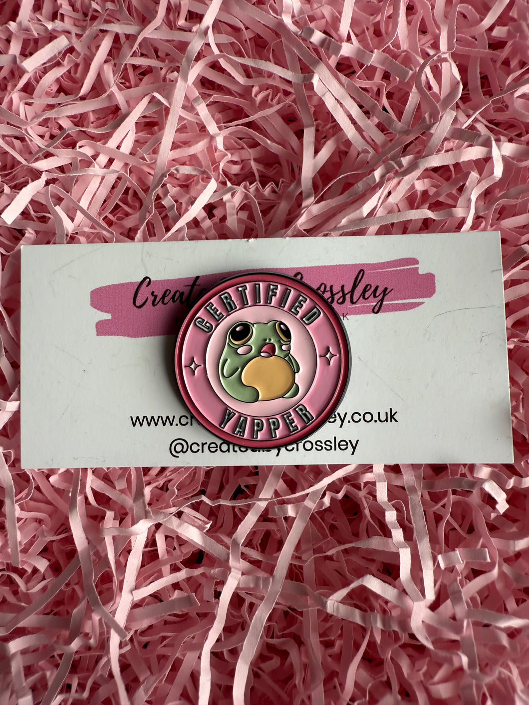 Certified Yapper Frog Pin Badge