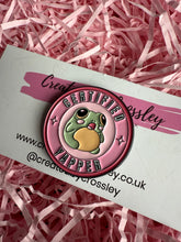 Load image into Gallery viewer, Certified Yapper Frog Pin Badge
