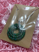 Load image into Gallery viewer, Green Beaded Circle Pendant Necklace
