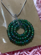 Load image into Gallery viewer, Green Beaded Circle Pendant Necklace
