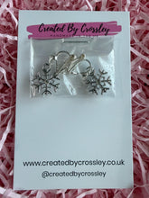 Load image into Gallery viewer, Gem Mini Snowflake Clip On Earrings
