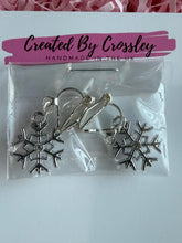 Load image into Gallery viewer, Gem Mini Snowflake Clip On Earrings
