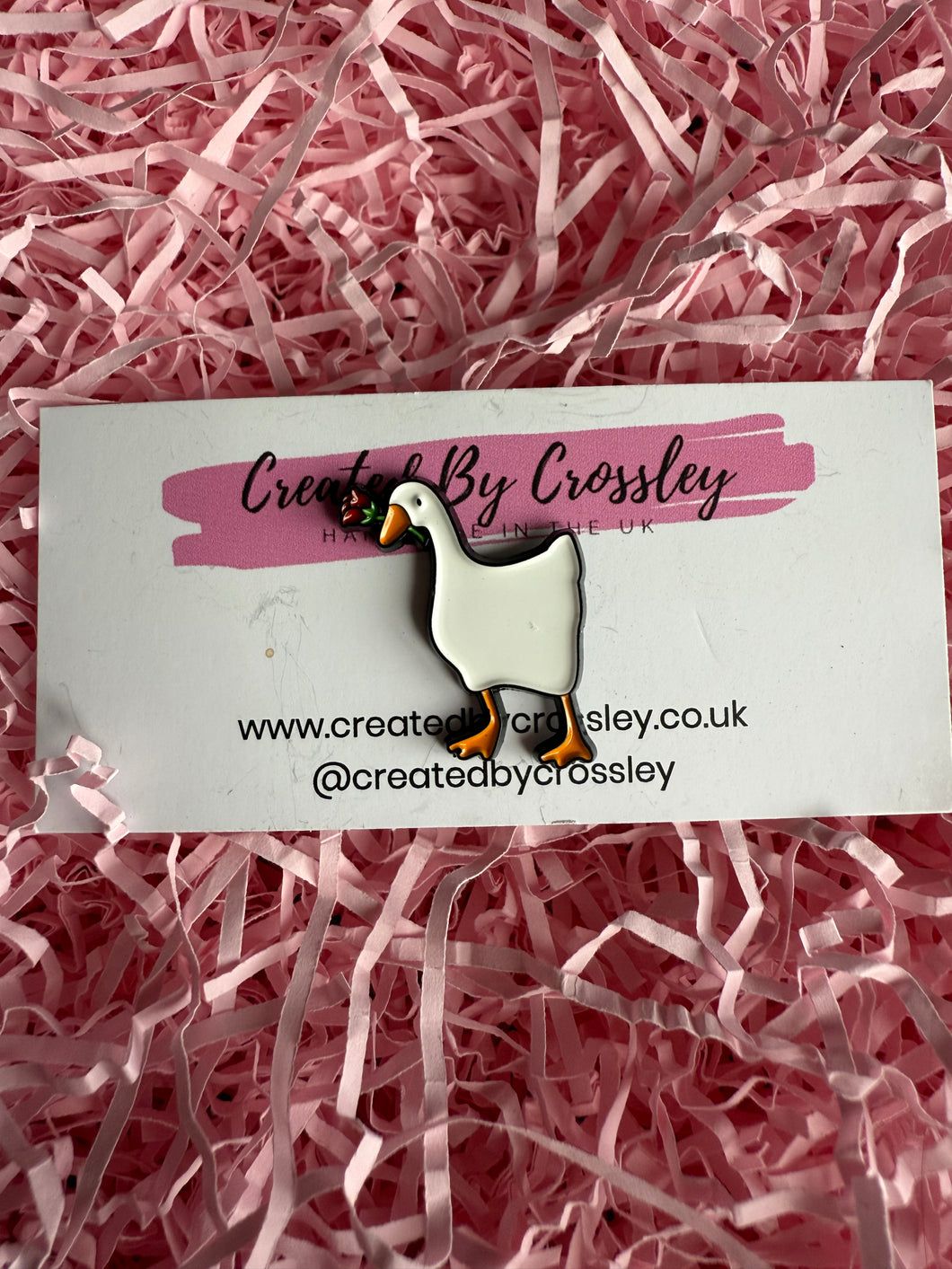Rose Goose Pin Badge