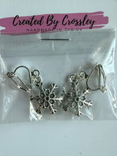 Load image into Gallery viewer, Snowflake Clip On Earrings

