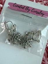 Load image into Gallery viewer, Snowflake Clip On Earrings
