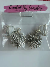 Load image into Gallery viewer, Snowflake Clip On Earrings
