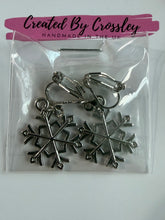 Load image into Gallery viewer, Snowflake Clip On Earrings
