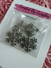 Load image into Gallery viewer, Snowflake Clip On Earrings
