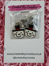 Load image into Gallery viewer, Smiling Snowman Clip On Earrings
