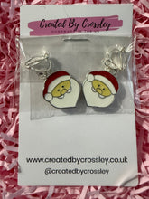 Load image into Gallery viewer, Santa Head Clip On Earrings
