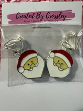 Load image into Gallery viewer, Santa Head Clip On Earrings
