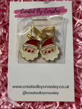 Load image into Gallery viewer, Gem Santa Clip On Earrings
