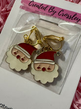 Load image into Gallery viewer, Gem Santa Clip On Earrings
