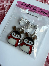 Load image into Gallery viewer, Festive Penguin Clip On Earrings
