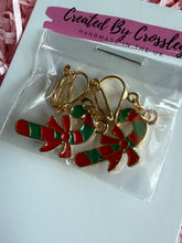 Load image into Gallery viewer, Candycane Clip On Earrings

