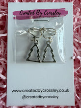 Load image into Gallery viewer, Christmas Tree Outline Clip On Earrings
