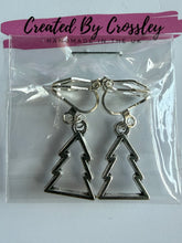 Load image into Gallery viewer, Christmas Tree Outline Clip On Earrings
