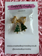 Load image into Gallery viewer, Gem Christmas Tree Clip On Earrings
