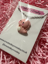 Load image into Gallery viewer, Pink Dinosaur Charm Necklace
