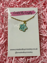 Load image into Gallery viewer, Blue Flower Charm Necklace
