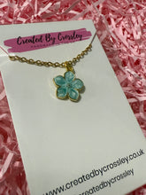 Load image into Gallery viewer, Blue Flower Charm Necklace
