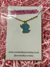 Load image into Gallery viewer, Blue Elephant Charm Necklace
