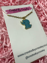 Load image into Gallery viewer, Blue Elephant Charm Necklace
