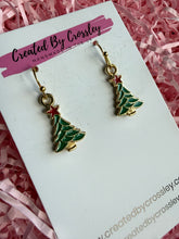 Load image into Gallery viewer, Christmas Tree Charm Earrings
