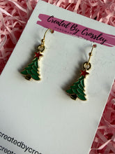Load image into Gallery viewer, Christmas Tree Charm Earrings
