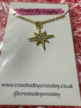 Load image into Gallery viewer, Gold Gem Star Necklace
