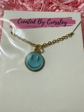Load image into Gallery viewer, Blue Smiley Face Necklace
