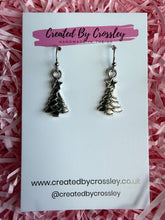 Load image into Gallery viewer, Layered Christmas Tree Charm Earrings
