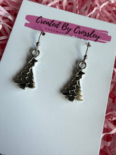 Load image into Gallery viewer, Layered Christmas Tree Charm Earrings
