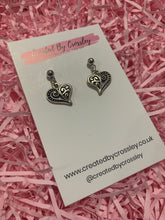 Load image into Gallery viewer, Asymmetric Detailed Heart Stud Earrings
