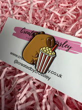 Load image into Gallery viewer, Popcorn Capybara Pin Badge
