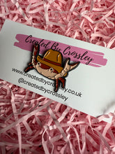 Load image into Gallery viewer, Cowboy Crab Pin Badge
